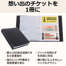 Anopono Ticket Holder, Ticket File, Storage File, Ticket Storage, Large Capacity, Holds 40 Pages, 240 Sheets (Black)
