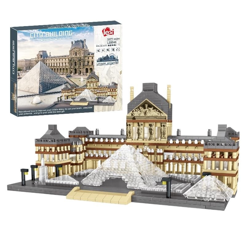 Architecture Louvre Micro Building Blocks Set（3377pcs） World Famous Landmarks Architecture