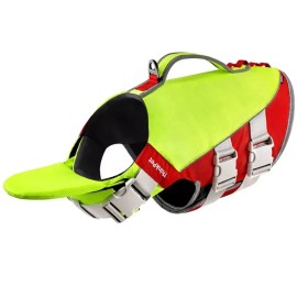 Thinkpet Dog Life Jacket Reflective Adjustable Vest Size XXL Green/Red