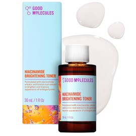 Good Molecules Niacinamide Brightening Toner 30ml/1oz - Facial Toner with Niacinamide, Vitamin C, and Arbutin For Even Texture, Tone - Skin Care for Face for Hyperpigmentation and Enlarged Pores