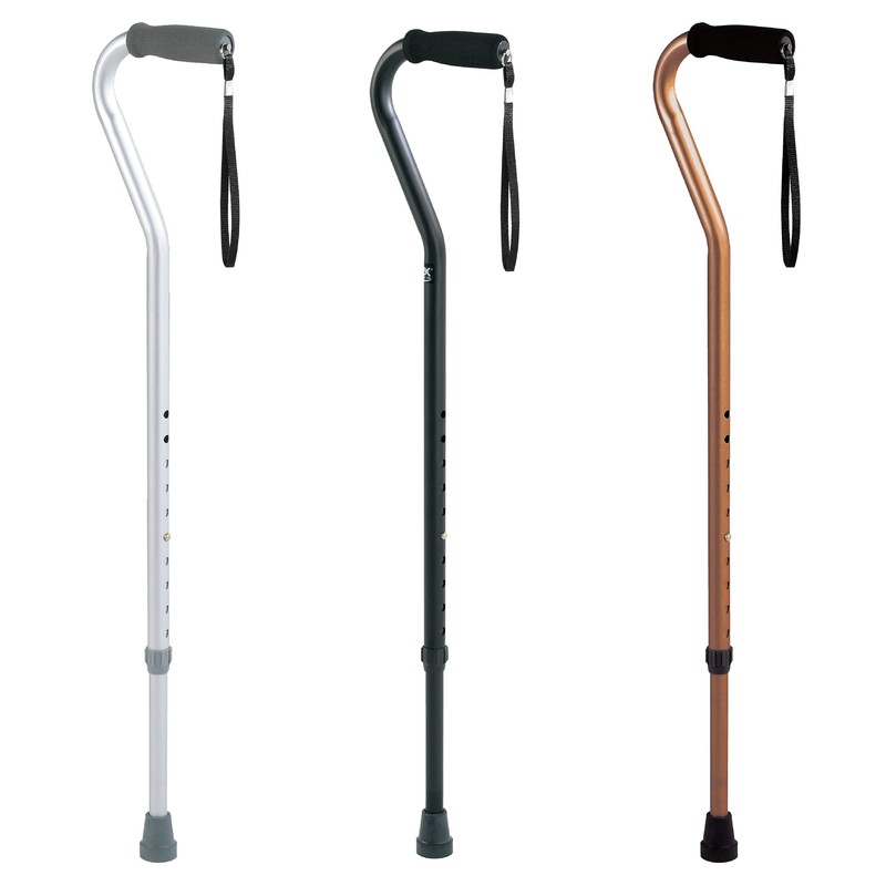 Carex Aluminum Offset Cane with Soft Cushioned Handle - Adjustable