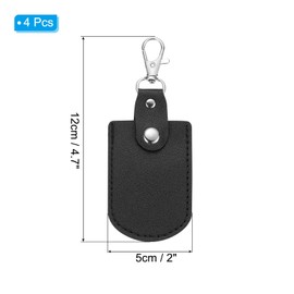 [PATIKIL] Leather Key Fob Leather Key Fob and Key Ring DIY Key Chain Holder for Key Card Air Tag, Brak