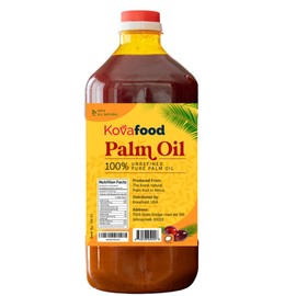 Kovafood 100% Pure Organic Red Natural Palm Oil - 0.5 Gallon/2 Liters/64Fl Oz
