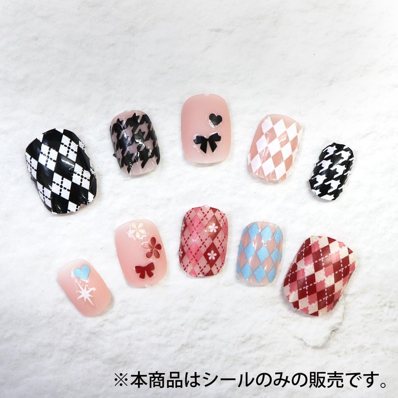 Nail Sticker, Houndstooth Pattern [Black, White] Nail Stickers, Nail Art,