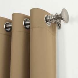 Sun Zero Easton Energy Saving Blackout Grommet Curtain Panel, 40" x 54", Taupe