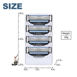 Men's Razor Blade, Pack of 28 Razor Blades Refills, Professional Mach 3 Razor Blades, Anti-Friction Design for Hard to Reach Areas and Beard Styling