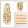 Zclro Blonde Curly Wig for Women, 27.55 Inch Long Wavy