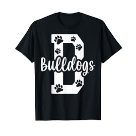 Go Bulldogs Pawprint School Mascot Spirit Football Shirt T-Shirt