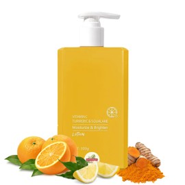 Turmeric and Vitamin C Body Lotion | Firming, Brightening,Hydrating & Anti-Aging | Targets Uneven Skin Tone, Age Spots & Sun Damage – For Dry, Dull Skin | 300ml