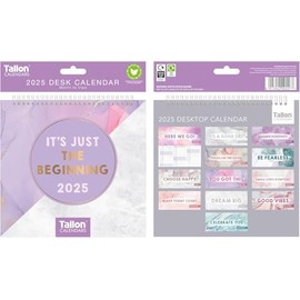 Desk Calendar 2025 Month to View Positive Designs Free Standing Flip Over Monthly Desktop Planner UK Full Year ('The Beginning')