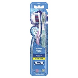 Oral-B 3D White Vivid Manual Toothbrushes, Soft Bristles, 2 Count Value Pack