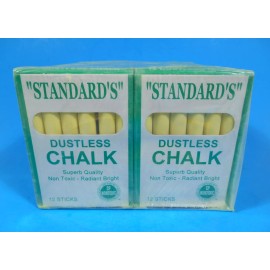 NOS Lot 12 Boxes Standard's Yellow Dustless Chalk New Sealed