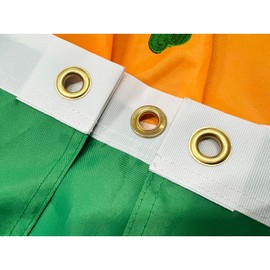 SYII Irish Bunting Flag 3x6 FT, Embroidered Shamrock Ireland Bunting flags, 210D Nylon St Patrick's Day Banner, Outdoor Heavy Duty Irish Pleated Fans Flag, St. Patrick's Day Decorations