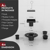 4 Inch Square Shower Drain Black Floor Drain with Flange