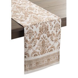 Maison d' Hermine Allure 100% Cotton Table Runner Farmhouse Tabletop Cover for Home Kitchen Dining Décor Parties Family Dinners Wedding Thanksgiving/Christmas (37cm x 230cm)