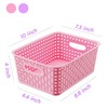 Mixed Color Small Plastic Open Storage Weave Baskets, 6-Pack Versatile