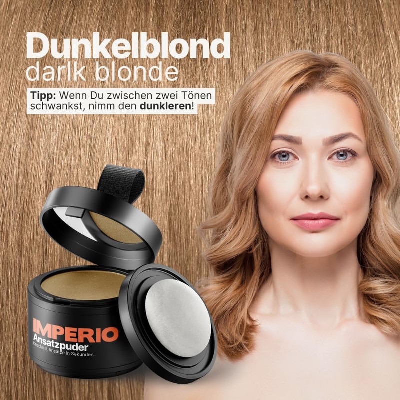 IMPERIO Root Touch-Up Powder, Hair Concealer, for Hair Thickening, for
