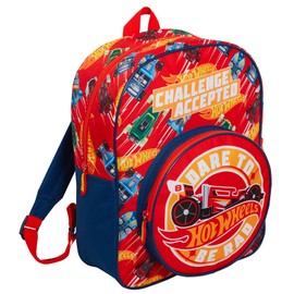 Hot Wheels Backpack For Kids Large Cars School Travel Sports Bag with Drinks Holder