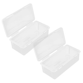 FUNOMOCYA 2pcs Medium Plastic Storage Box Set Office Classroom Container for Stationery Makeup Hair Clips Practical Organization