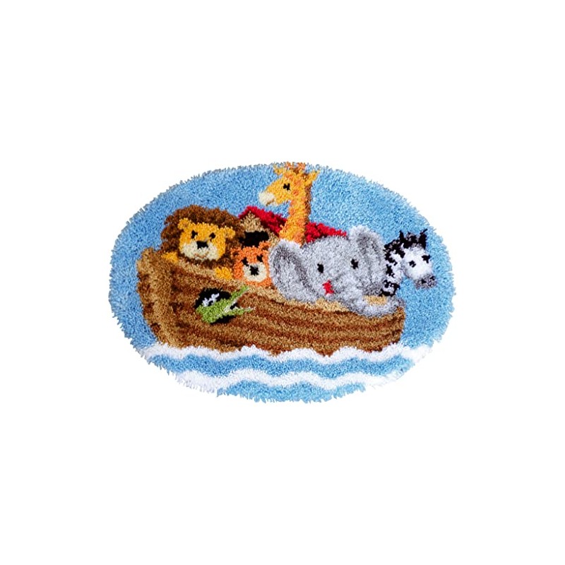 Vervaco Noah's Ark Latch Hook Shaped Rug Kit, Multi-Colour