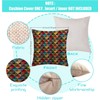 ZFENGYYUAN Geometric Tapestry LINEN Fabric Cushion Cover Multicoloured Red Blue