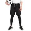 TLAENSON Boys Athletic Shorts with Leggings Kids 2 in 1