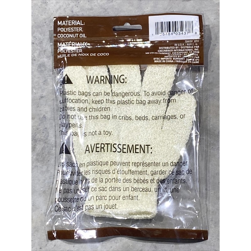 Spa April Bath&Shower Coconut Infused Exfoliating Bath Mitt Body Scrub