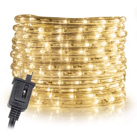 WYZworks LED Extendable Rope Lights 10' feet Warm White 3/8" | ETL Certified IP65 Water Resistant Flexible Accent Holiday Christmas Venue Decoration Indoor/Outdoor Lighting