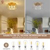 peskoe 17.3" Modern Gold Semi Flush Mount Ceiling Light Fixture