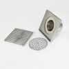 PHASAT Brass Floor Drain Contemporary 4 inches Square, with Removable