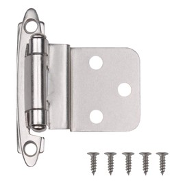 10 Pairs Brushed Satin Nickel 3/8" Overlay Decorative Self Closing Face Mount Kitchen Cabinet Hinges