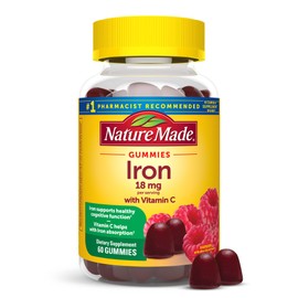 Nature Made Nature Made Iron 18 mg per serving with Vitamin C, Dietary Supplement for Red Blood Cell Support, 60 Gummies, 30 Day Supply