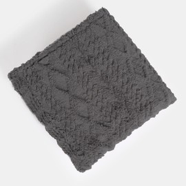 OHS Fleece Blanket Throw Teddy, Cable Knit Sofa Throws Ultra Soft Warm Teddy Fleece Blanket for Bed Couch Winter Blanket Sherpa Throw Reverse Living Room Bedroom - Grey, 130 x 160cm