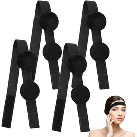 4 Pcs Black Elastic Bands for Wig, Keeping Wig in Place with Ear Covers Lace Band Grip Lace Band Melting for Women Hair (Black, One size)