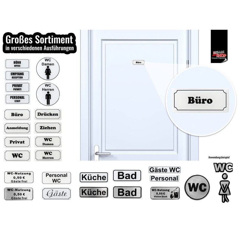 BIKE-label 900033 3D Sticker Aluminium Look Sign Personal Toilet Sign