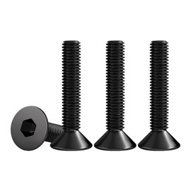 Drenky M5 x 35 mm Countersunk Screws with Hexagon Socket, Black, Stainless Steel, V2A VA A2, Countersunk Screw DIN 7991/ISO 10642, Fully Threaded Screws, Rustproof Screws, Metric Standard Thread, Pack