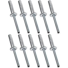 AERZETIX - C48122 - Set of 10 Blind Rivets Standard Blind Rivets Diameter 6.4 x 30 mm Aluminium Steel - DIN 7337 A - Pop Rivets - Rivets with Break-proof Bar - for Mounting Metal Parts