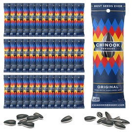 Chinook Seedery Low Sodium Sunflower Seeds – Original Flavor, Pack of 36, 1.5oz – Sunflower Seeds to Eat – Keto, Jumbo, Roasted, Baseball Snacks