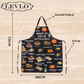 What to Eat in South Korea Asia Cuisine Lover Kitchen Apron Mom Dad BFF Korean Food Cooking New Home Apron (Eat in South Korea)