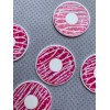 5pc. Pink Sprinkle Donuts Resin Planar Flatbacks, Bow Center, Cabochon,
