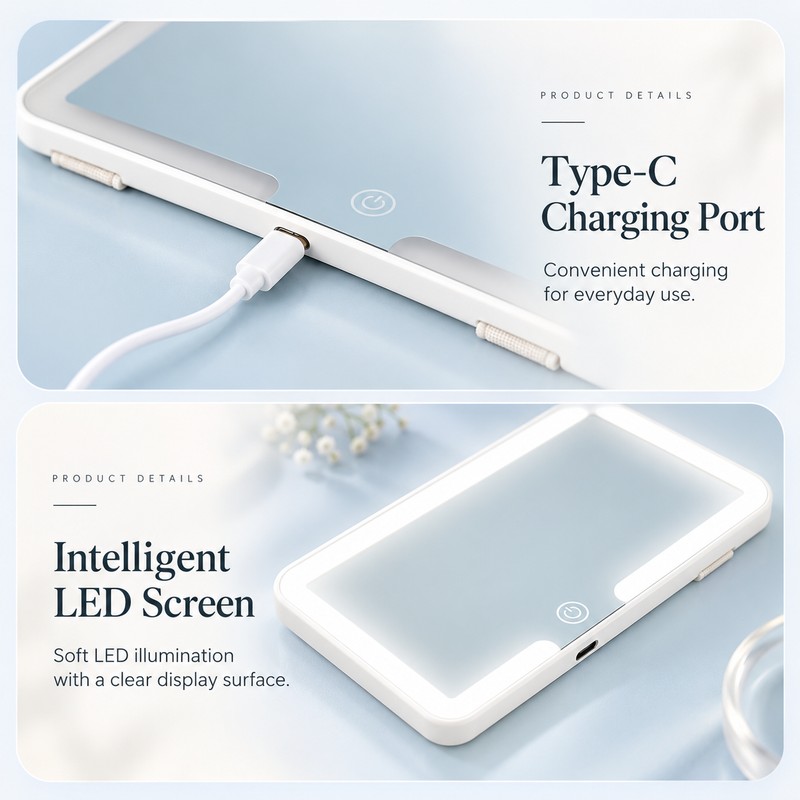 LED Car Sun Visor Makeup Mirror for On-the-Go Grooming –