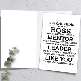 HEJOYN Boss Thank You Card, Boss's Day Cards Gifts for Him Her, Bosses Day Gifts for Women Men, Boss's Day Cards for Leader Manager from Employee, Boss Appreciation Card
