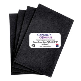 CAPTAIN'S COMPASS Carbon Activated Pre-Filter 4-Pack for use with The GermGuardian FLT4100 Filter E for 3-in-1 Table-Top HEPA Filter Air Purifier Model AC4100
