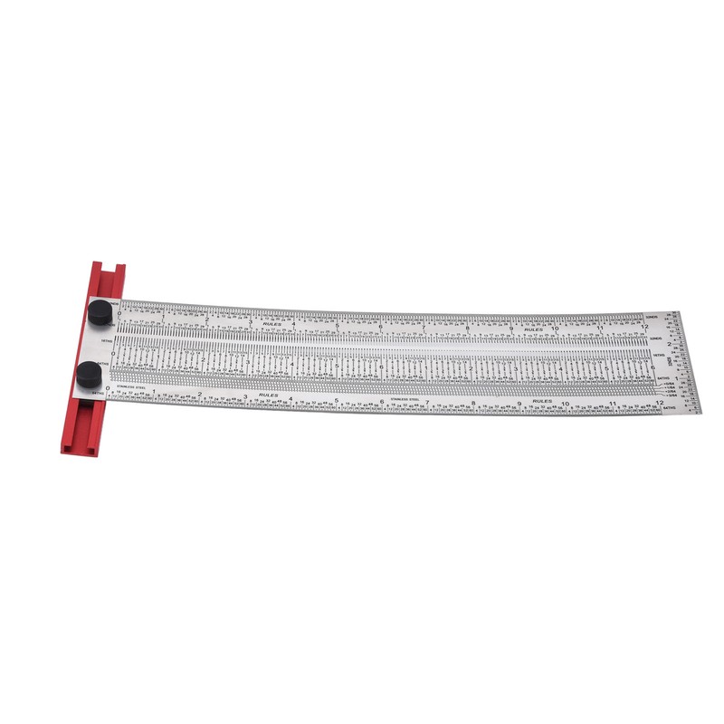 T Rule Stainless Steel Silver Scribing Ruler Woodworking Measuring Tool