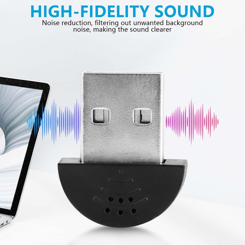 KISEER 2 Pcs USB 2.0 Mini Microphone, Laptop/Desktop PC Plug