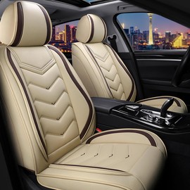 CTDS Car Seat Covers for Volvo C70 2000-2013, Stylish Sport Seat Covers, Premium Nappa Leather Car Seat Cover. Automobile Seat Covers Sets.(Standard 2 Seats/Beige)