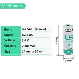 STEPMAX 2 Pack 3.6V 2600mAh LS14500 Battery, Water Electricity Meter PLC Facility Equipment Spare Generic Battery ER14505