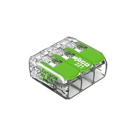 Wago | Conector De Empalme Eléctrico De Palanca, 50 Piezas, 3 Polos, Plástico Reciclado, Calibre 12–24 Awg