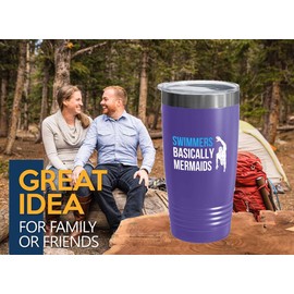 Swimmer Purple Edition Viking Tumbler 20oz - Swimmers Basically mermaids - Triathletes Tri Women Cycling Running Swimming Race Marathon
