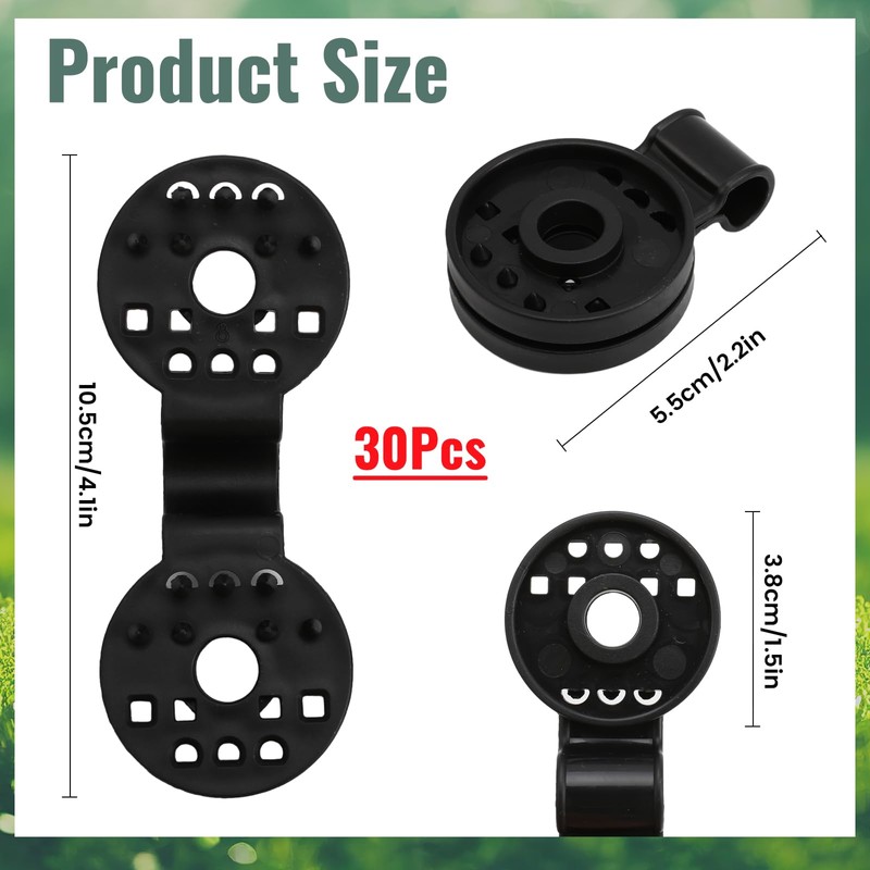 Pack of 30 plastic clips, awning, black special clip with